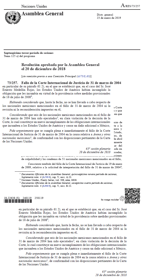 Resoluci N De La Asamblea General De La Onu Sobre El