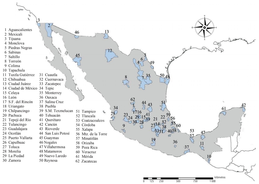 Delimitación y trayectorias de las zonas metropolitanas en México 1990