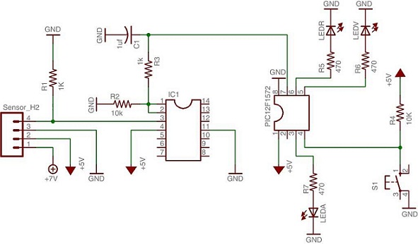 Hydrogen Gas Detector Card