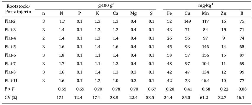 Influence of clonal rootstocks on leaf nutrient concentrations in ‘Hass ...